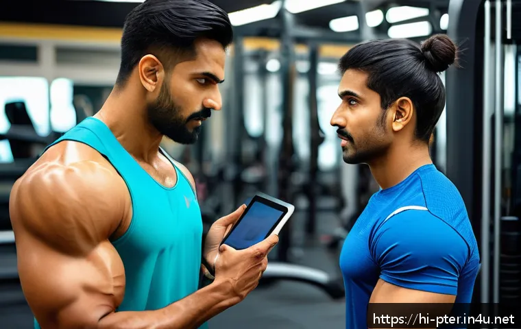 퍼스널트레이너 고용 형태의 종류 - A professional personal fitness trainer conducting a face-to-face session with a Hindi-speaking adul...