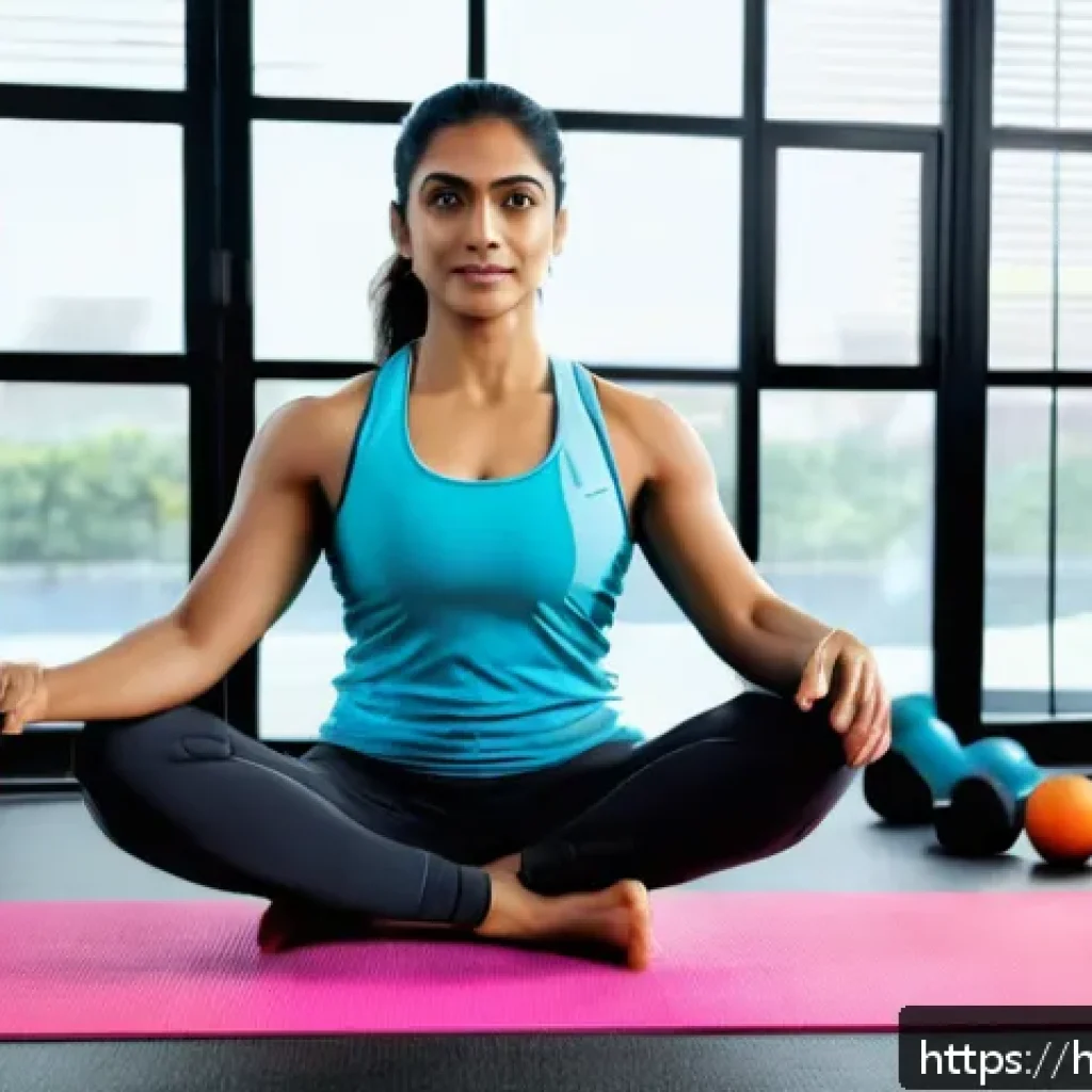 퍼스널트레이너 창업 아이디어 - A modern online fitness coaching session featuring a professional Indian female trainer conducting a...