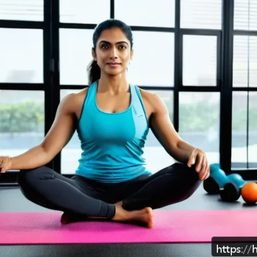 Home 30 퍼스널트레이너 창업 아이디어 - A modern online fitness coaching session featuring a professional Indian female trainer conducting a...